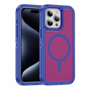 Heavy Duty Rugged Guardian Defender Armor Protection Magsafe Case for Apple iPhone 15 Pro Max (Hot Pink)