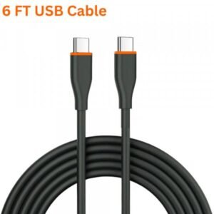 20W PD Fast Charge 6FT Type-C to Type-C Durable Tangle-Free Heavy-Duty Flexible USB Type-C to Type-C Cord in Resealable Bag for Universal Cell Phone, Device and More (Black)