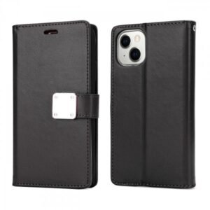 Multi Pockets Folio Flip Leather Wallet Case with Strap for iPhone 17e / 16e / 14